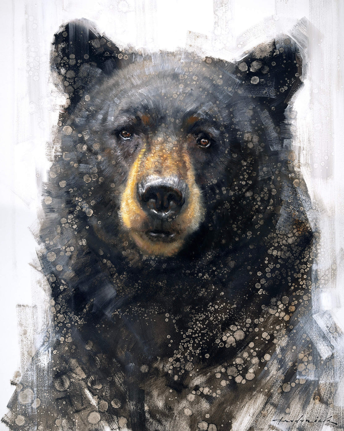 A Gentle Soul Black Bear Painting by David Riley