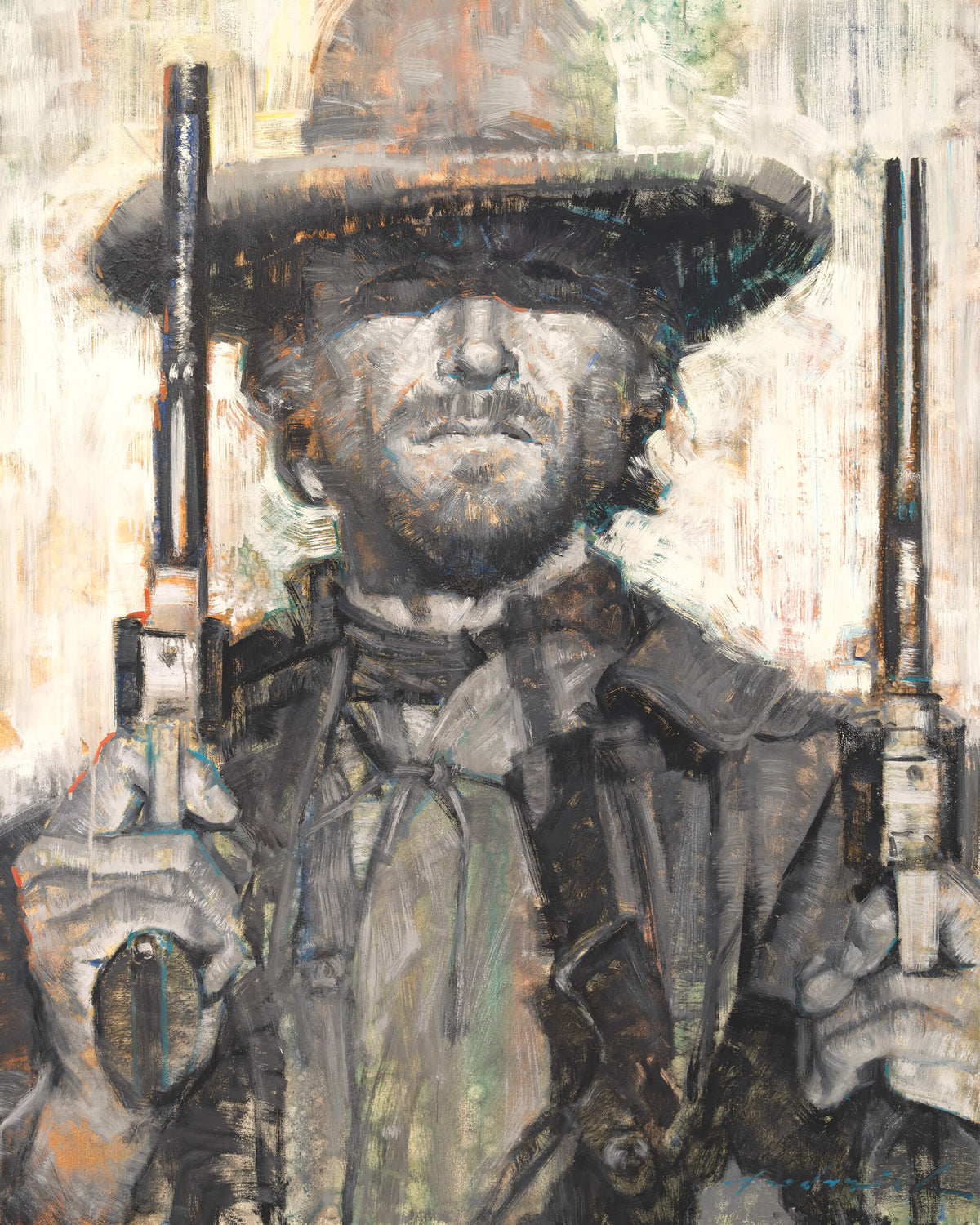 Clint Eastwood Painting By David Riley