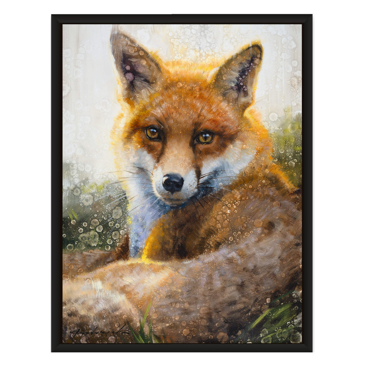 sunny fox portrait painting by David Riley