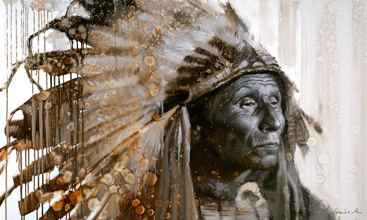 Whirling Horse Chief painting by David Riley