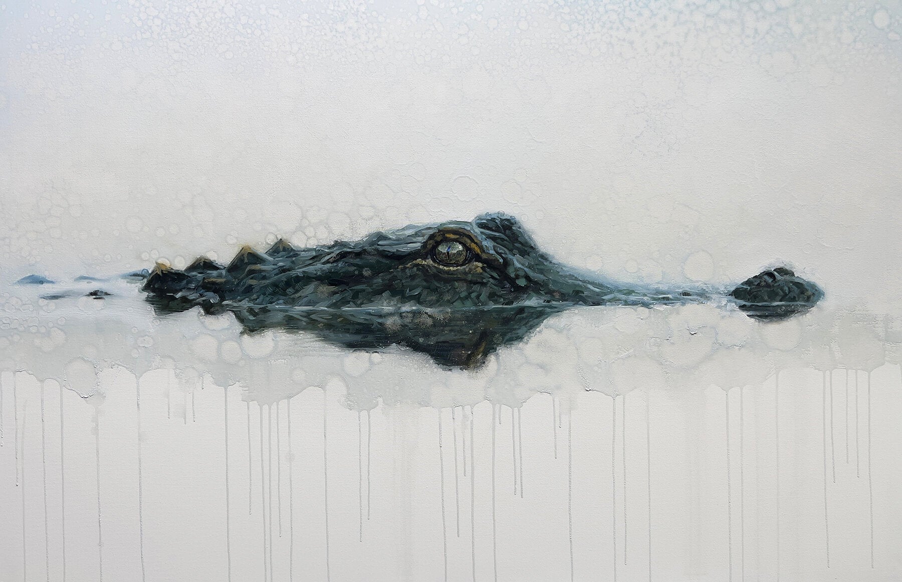 Alligator Eye Out of water painting