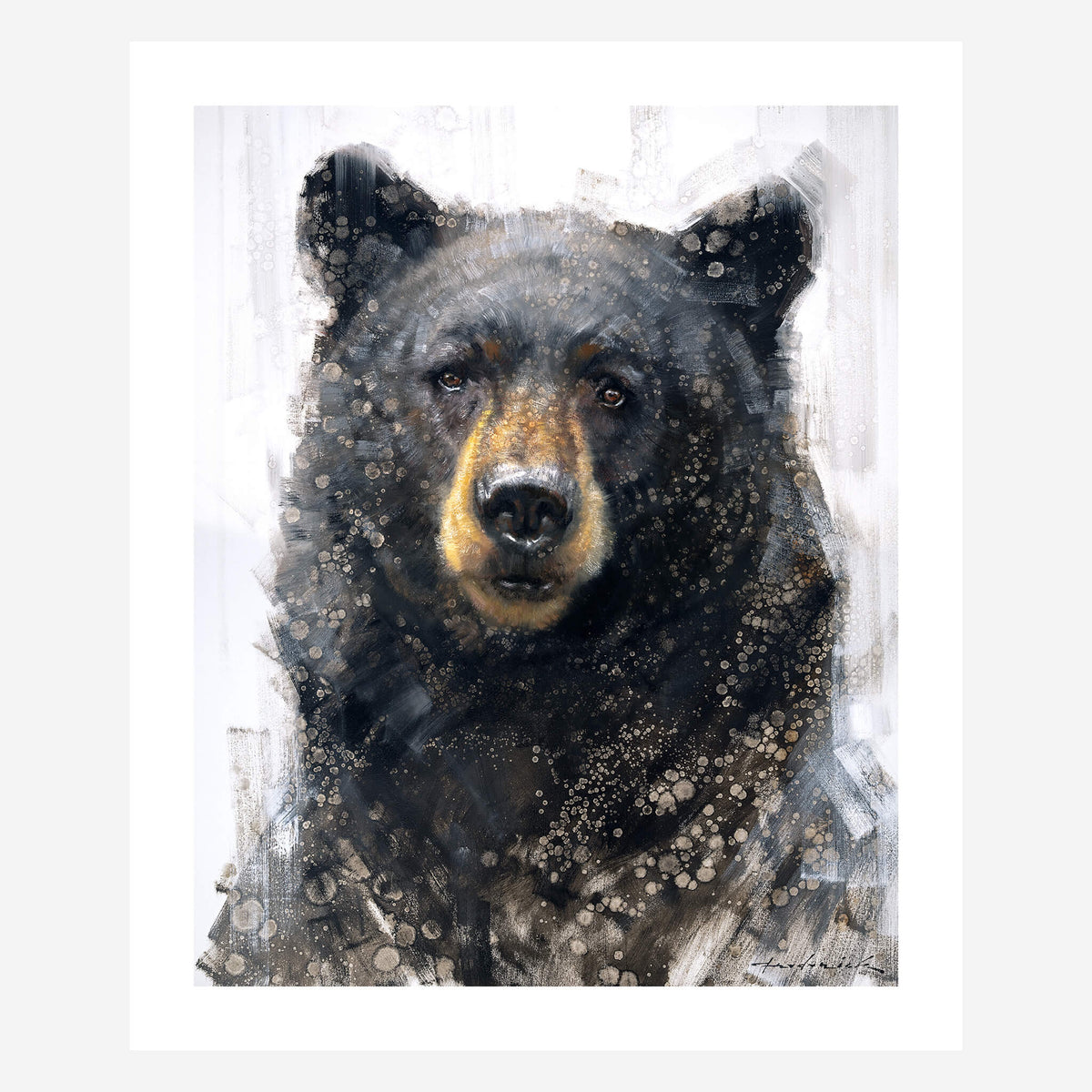 A Gentle Soul Black Bear Painting by David Riley