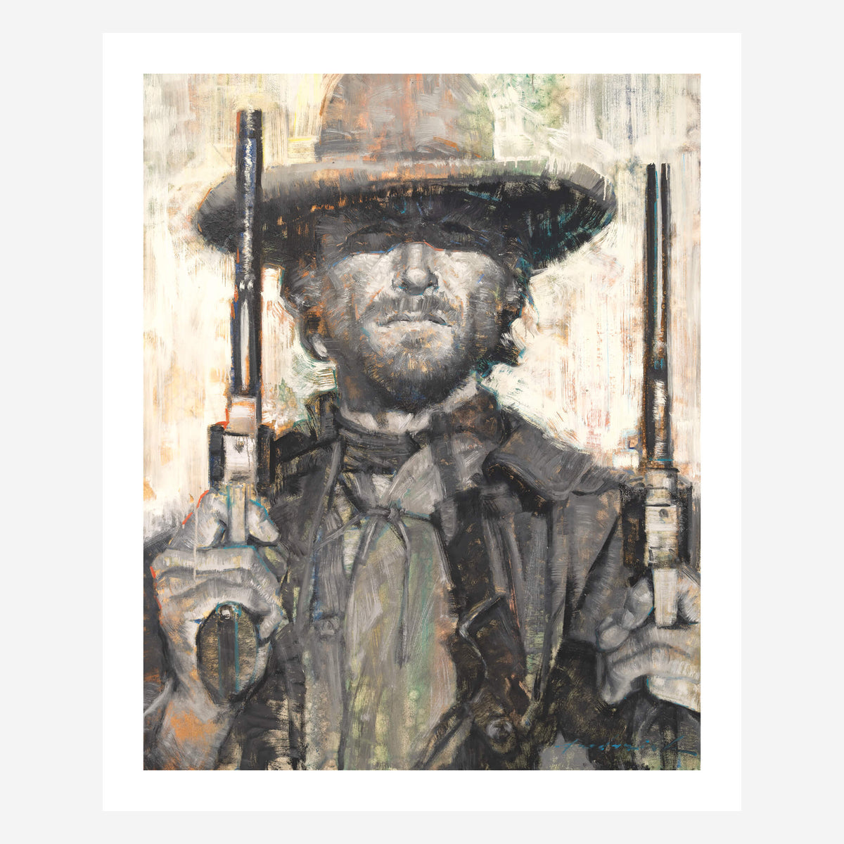 Clint Eastwood Painting By David Riley