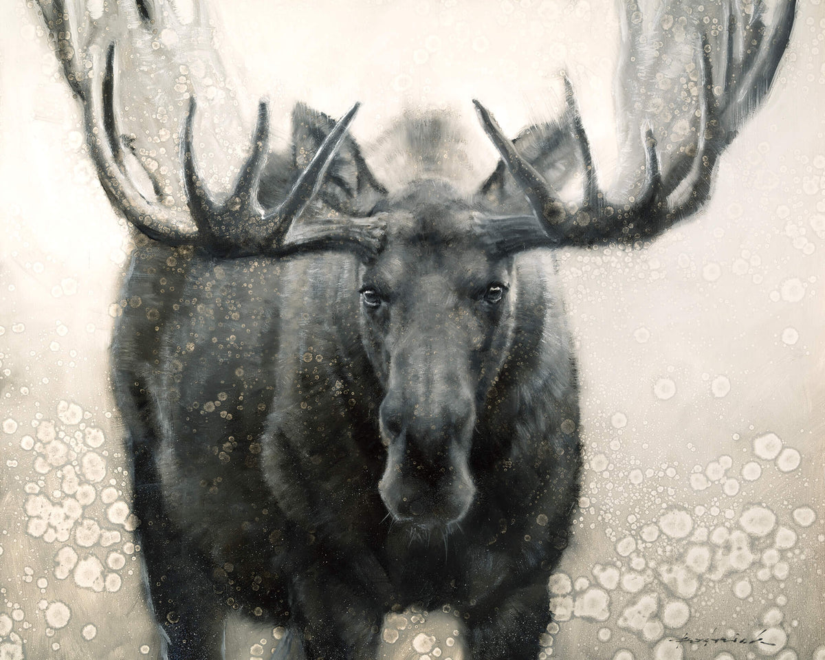 Moose painting by David Riley
